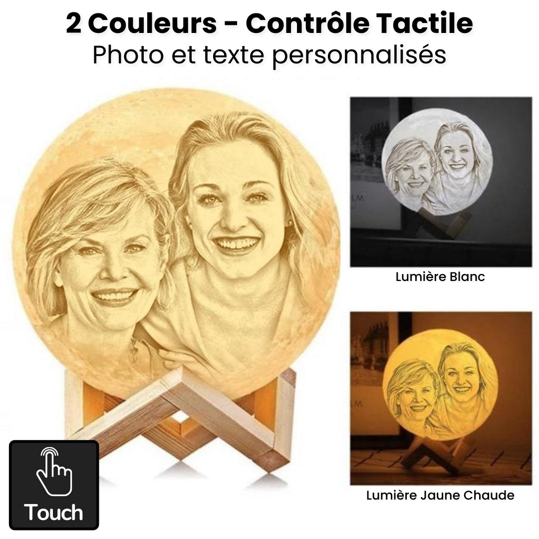 Lampe Lune et veilleuse personnalisée imprimée en 3D